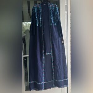 Navy Blue Embroidered Tatreez Dress